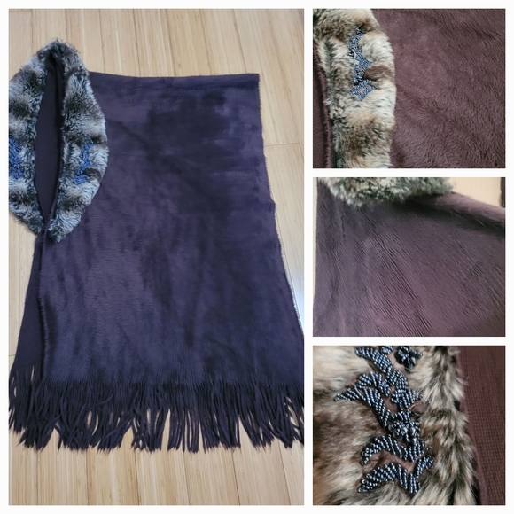 Faux Fur Poncho / cape - Picture 2 of 4